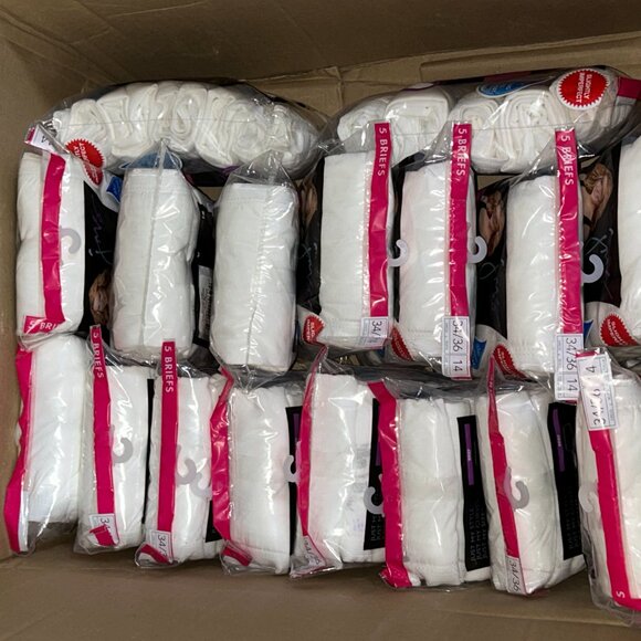 Hanes Women’s Breathable Cotton Briefs – LOT 29 - 90 pcs 18 packs (5 ea) – Sz 14 - Picture 2 of 3